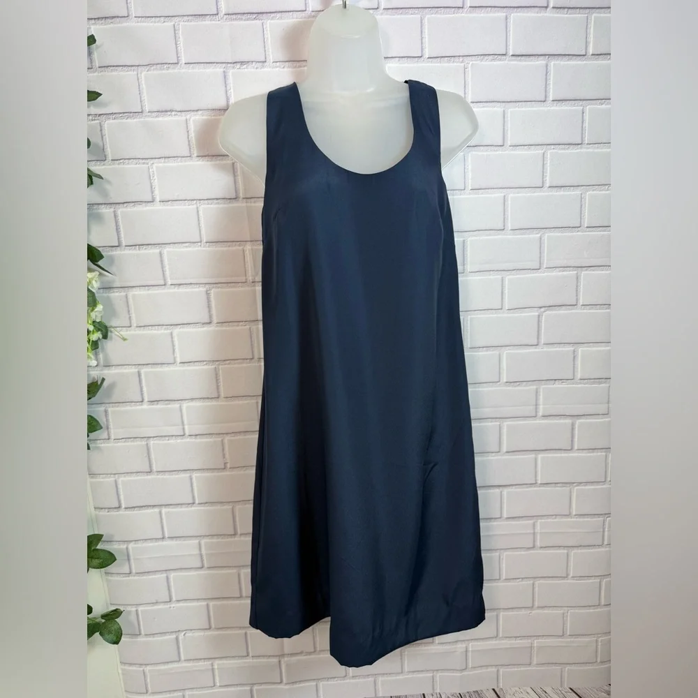 J.Crew Navy Sleeveless Twist Back Shift Dress Size 2 NWT